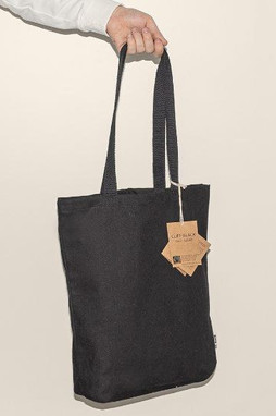 Goya 52045 - Fairtrade Black Cotton Bag with Long Handles FAIRTRADE