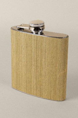Goya 52525 - Bamboo-Finish Steel Hip Flask, 160ml HAK