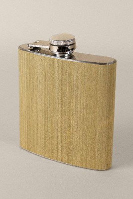 Goya 52525 - Bamboo-Finish Steel Hip Flask, 160ml HAK