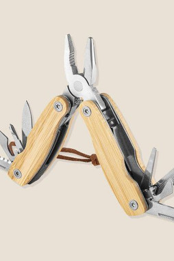 Goya 52536 - Multitool 9 Fonctions Acier Inoxydable Bambou GAURI