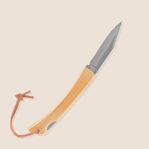 Goya 52542 - Rustfrit Stål og Bambus Kniv med Lædersnor HABA