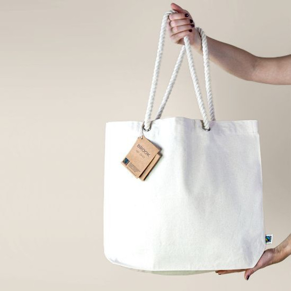 Goya 53001 - Fairtrade Baumwolltasche mit langen Zugbandgriffen, 280g BROOK