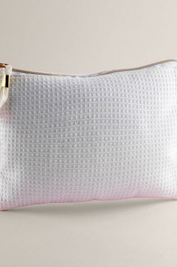 Goya 53034 - Borsa da Toilette in Cotone Waffle con Manico Dorato SENA