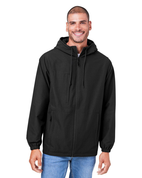Harriton M73 - Unisex Flex Twill Hooded Jacket
