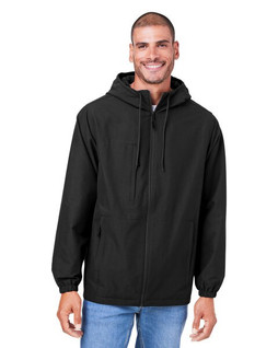 Harriton M73 - Unisex Flex Twill Hooded Jacket