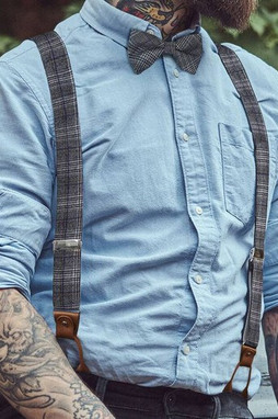 KARLOWSKY KYAG5 - Stylish urban suspenders with glencheck pattern