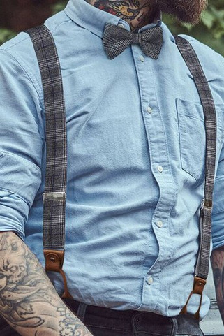 KARLOWSKY KYAG5 - Stylish urban suspenders with glencheck pattern