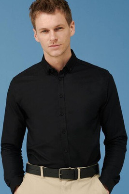 HENBURY HY512S - MODERN OXFORD LONG SLEEVED SHIRT - SLIM FIT