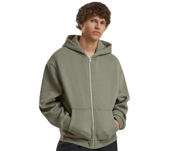 BUILD YOUR BRAND BY285 - FLUFFY ZIP HOODY