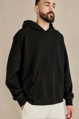 Original Favorites OF-HWHOOD - Sudadera con capucha orgánica negra de peso pesado