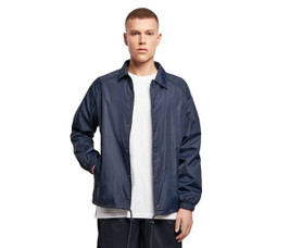 BUILD YOUR BRAND BY128 - Versatile Nylon Coach Jacket with Elastic Features