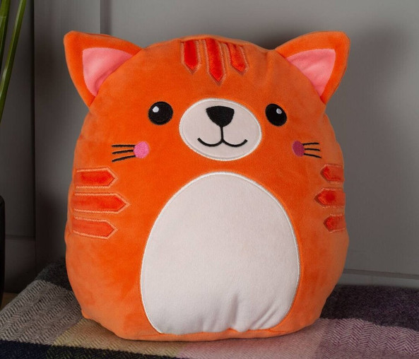 MUMBLES MM802 - Cuddly Ginger Cat Plush with Embroidered Features