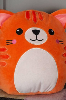 MUMBLES MM802 - Cuddly Ginger Cat Plush with Embroidered Features