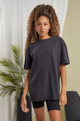 BUILD YOUR BRAND BY270 - T-SHIRT OVERSIZE DA DONNA CON LAVAGGIO ACIDO