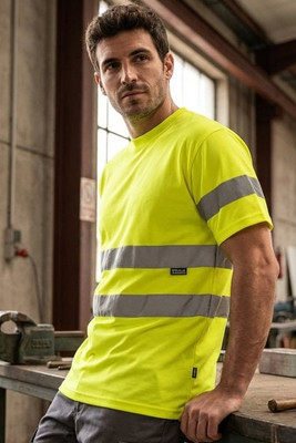 VELILLA V35612 - COTON/POLYESTER HIGH VISIBILITY T-SHIRT