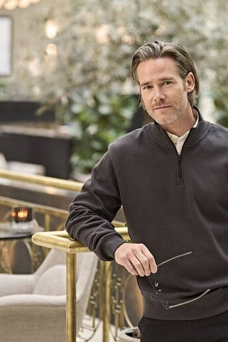 TEE JAYS TJ5506 - RIBBED INTERLOCK HALF ZIP