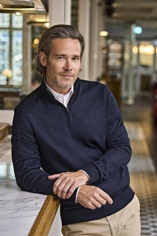 TEE JAYS TJ6010 - Mens Italian Merino Wool Blend Half Zip Sweater