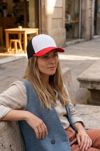 FLEXFIT 6277TT - Stylish Tricolour Fitted Cap with Preformed Visor