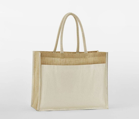 WESTFORD MILL WM480 - COTTON POCKET NATURAL STARCHED JUTE SHOPPER