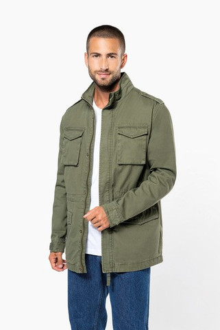 Kariban K6164 - Mens Cotton Twill Safari Jacket with Unique Wash