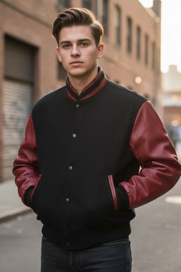 Canada Sportswear Genuine L00227 - Graduate Manteau En Melton Et Cuir