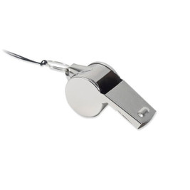 GiftRetail MO2268 - XIULA Durable Metal Whistle with Safety Lanyard