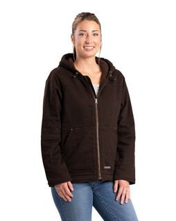 Berne WHJ48 - Ladies Sherpa-Lined Twill Hooded Jacket