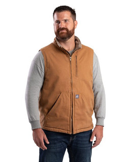Berne V818 - Mens Heartland Sherpa-Lined Washed Duck Vest