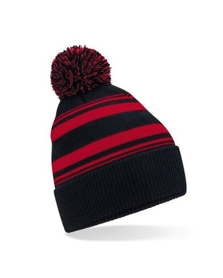 Beechfield B473R - Eco-Friendly Striped Beanie with Pom Pom