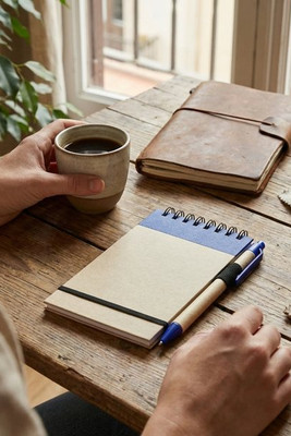 Zuse A7 recycled jotter notepad with pen - EgotierPro 106269