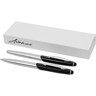 Geneva stylus ballpoint pen and rollerball pen set (blue ink) - EgotierPro 106670