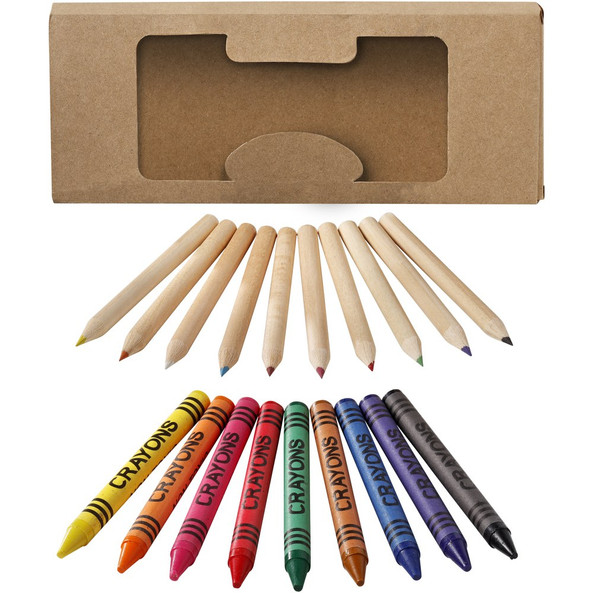 EgotierPro 106788 - Lucky 19-teiliges Waxmal- und Buntstifte Set