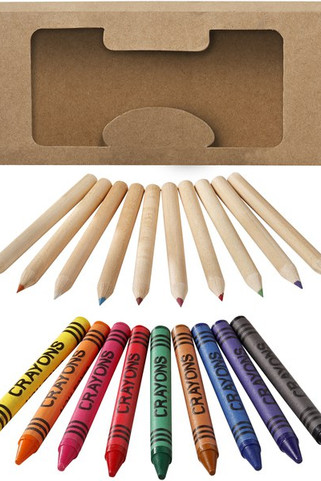 Lucky 19-piece coloured pencil and crayon set - EgotierPro 106788