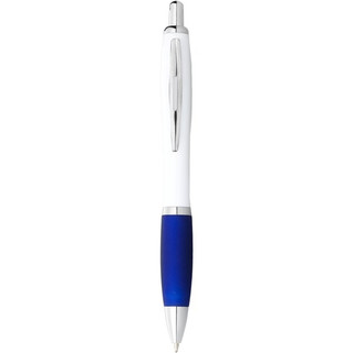 Stylo bille avec corps blanc et grip coloré Nash (encre bleue) - EgotierPro 106900