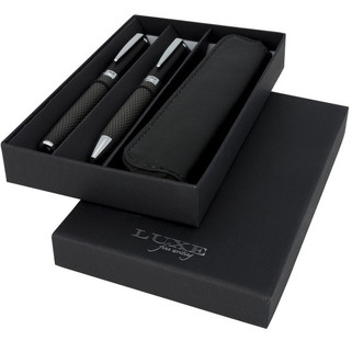 Luxe 107110 - Carbon duo pen gift set with pouch (black ink)
