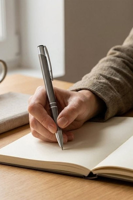 Moneta anodized aluminium click ballpoint pen (blue ink) - EgotierPro 107163