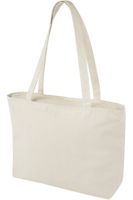 Ningbo 320 g/m² zippered cotton tote bag 15L - EgotierPro 120331