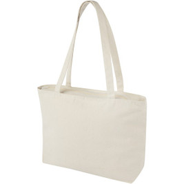 EgotierPro 120331 - Ningbo 320 g/m² zippered cotton tote bag 15L