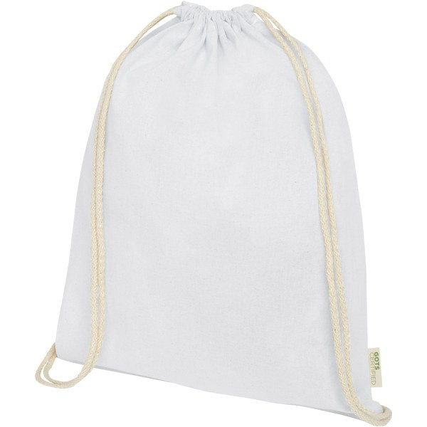Orissa 100 g/m² organic cotton drawstring bag 5L - EgotierPro 120490