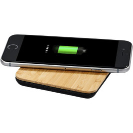 EgotierPro 124118 - Leaf 5W bamboo and fabric wireless charging pad