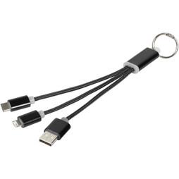 EgotierPro 134961 - Metal 3-in-1 -latauskaapeli avainketjulla
