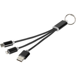 EgotierPro 134961 - Metal 3-in-1 charging cable with keychain