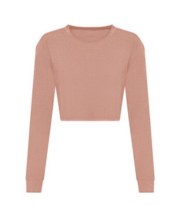 JUST TEES JT016 - Womens Tri-Blend Long Sleeve Cropped Tee