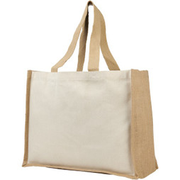 EgotierPro 210701 - Saco Tote de compras de lona e yute de 320 g/m² "Varai"