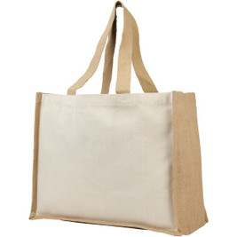 EgotierPro 210701 - Shopper in iuta e canvas 320 g/m² Varai - 23L