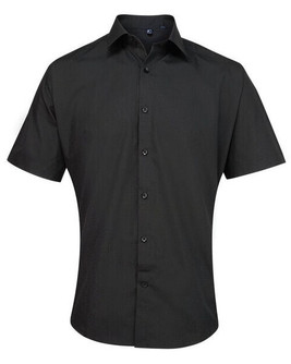 Premier Workwear PR209 - Men's Semi-Fitted Short Sleeve Poplin Dress Shirt