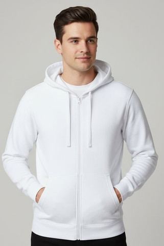 Elevate NXT 37510 - Ruby men’s organic recycled full zip hoodie