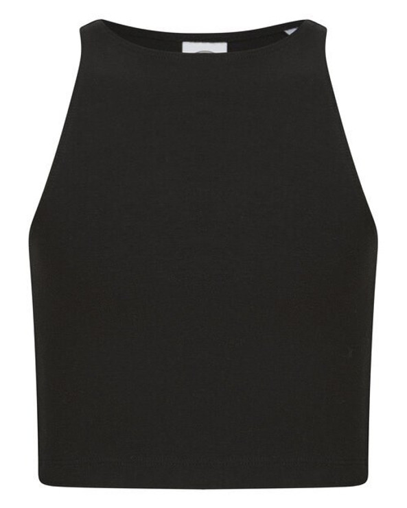 Skinni Fit SM106 - Kids Cotton Racerback Cropped Top with Tear Out Label