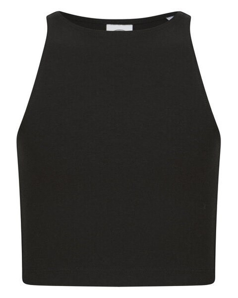 Skinni Fit SM106 - Kids Cotton Racerback Cropped Top with Tear Out Label
