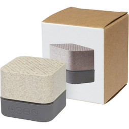 EgotierPro 124139 - Coluna Bluetooth® em palha de trigo "Aira"
